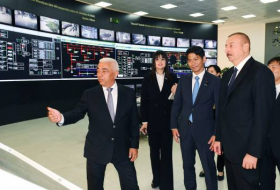Ильхам Алиев на открытие электростанции - ФОТО